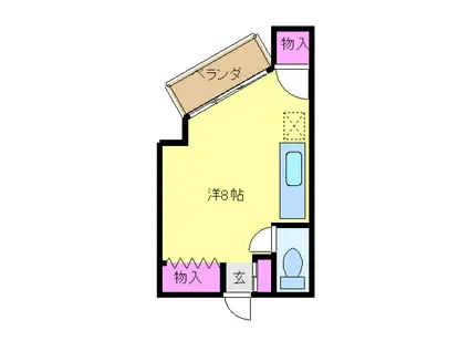 浅井ビル(ワンルーム/4階)の間取り写真