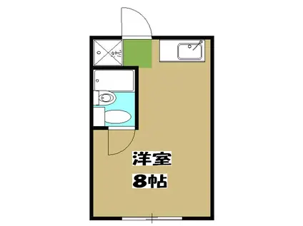 加賀山コーポ1(ワンルーム/2階)の間取り写真