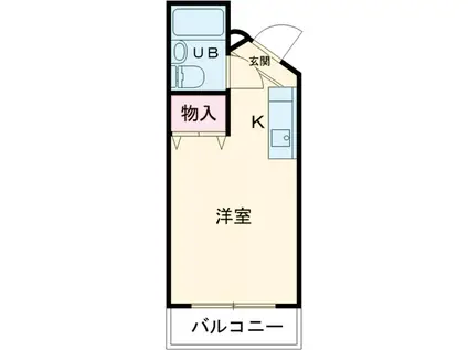 マンション青(ワンルーム/2階)の間取り写真