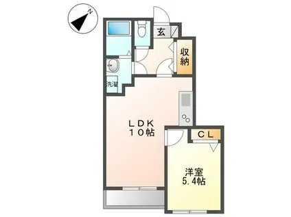 グリーンフォレスト(1LDK/1階)の間取り写真