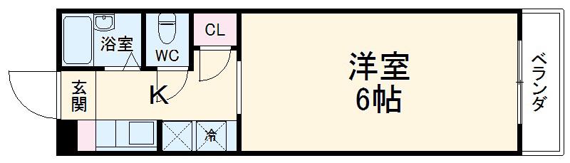 エスポアールヌクイ(1K/1階)の間取り写真