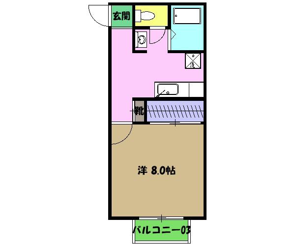 メゾンフルセ(1K/2階)の間取り写真
