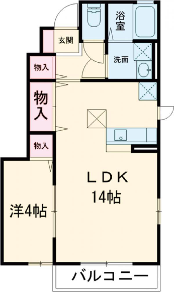 ラ・グラシューズ(1LDK/1階)の間取り写真