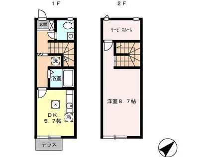 アビーロード(1SDK)の間取り写真