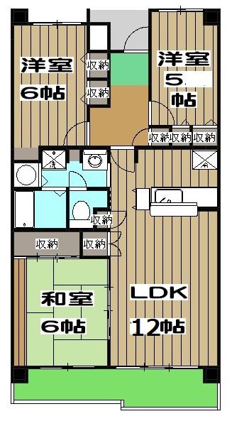 メルサンテかめおか(3LDK/4階)の間取り写真