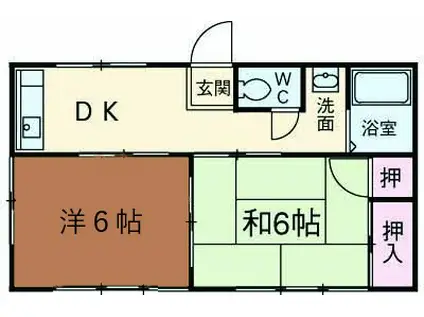 コーポ常磐(2DK/1階)の間取り写真