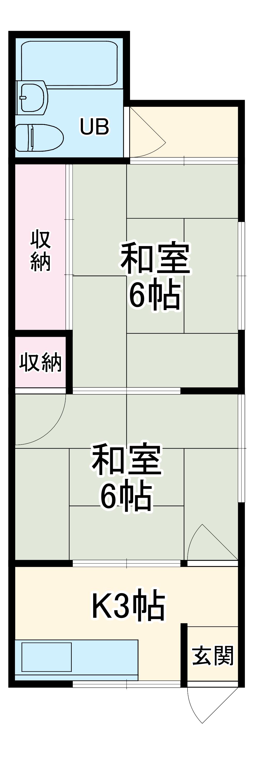 御陵ハイツ(2K/1階)の間取り写真