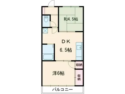 パストラルいしい(2DK/2階)の間取り写真