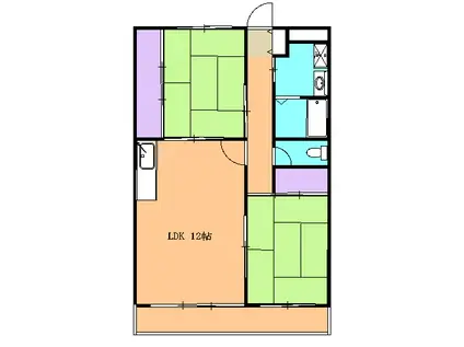 リバティーⅠ(2LDK/3階)の間取り写真