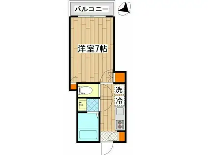 サウス TREASURE(1K/3階)の間取り写真