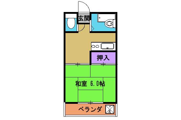 コーポ翠(1K/2階)の間取り写真
