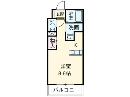 バンテージおりど(1K/2階)の間取り写真