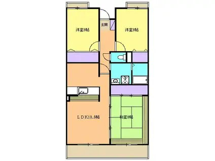 メゾン幸(3LDK/3階)の間取り写真