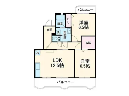 グランドゥール(2LDK/3階)の間取り写真