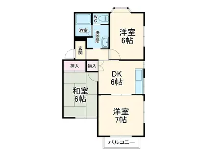 アンシャンテ2(3DK/1階)の間取り写真