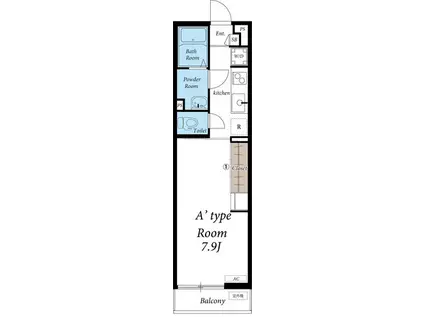 リブリ・ゆずり葉(1K/3階)の間取り写真
