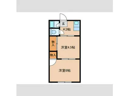 藤野ハイツ(2K/1階)の間取り写真