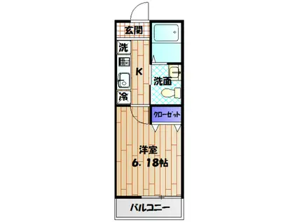 アルタイル(1K/2階)の間取り写真