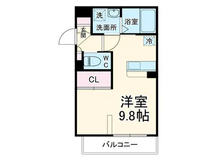 APEXシフォン(ワンルーム/3階)の間取り写真