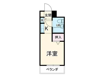 ジョイフル溝の口(1K/3階)の間取り写真