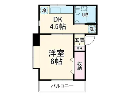 シャトレ東林間(1DK/2階)の間取り写真
