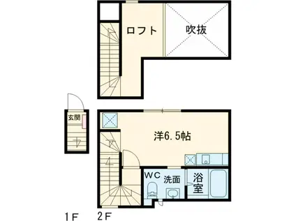 クリア立川(ワンルーム/2階)の間取り写真
