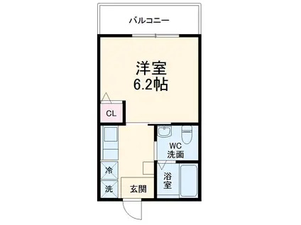 ノーヴェルメゾン(1K/3階)の間取り写真