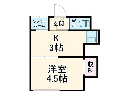 吉沢荘(1K/1階)の間取り写真