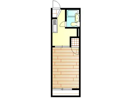 駒越ロッジ(1K/1階)の間取り写真