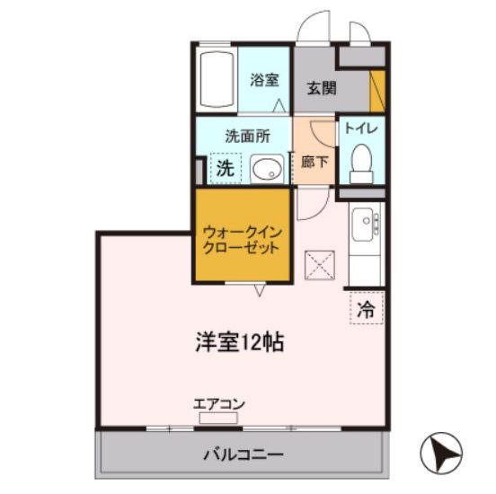 セジュールZEN壱番館(ワンルーム/1階)の間取り写真