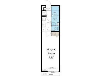 リブリ・オブリガータ国立(1K/1階)の間取り写真