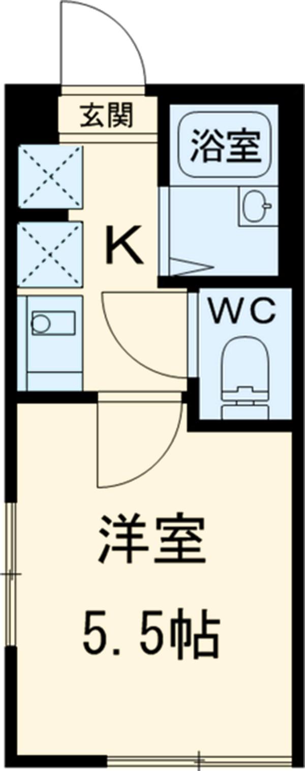 マーベラス府中栄町(1K/3階)の間取り写真