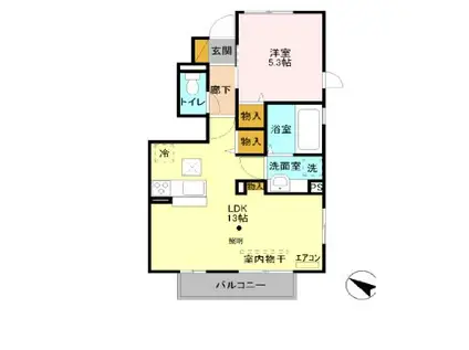 メゾン.ラポール(1LDK/1階)の間取り写真