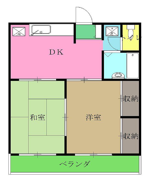エステートモリヤ(2DK/2階)の間取り写真