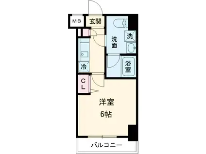 メインステージ立川Ⅱ(1K/6階)の間取り写真