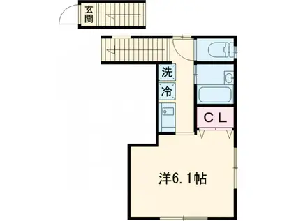 サンライズ(1K/2階)の間取り写真