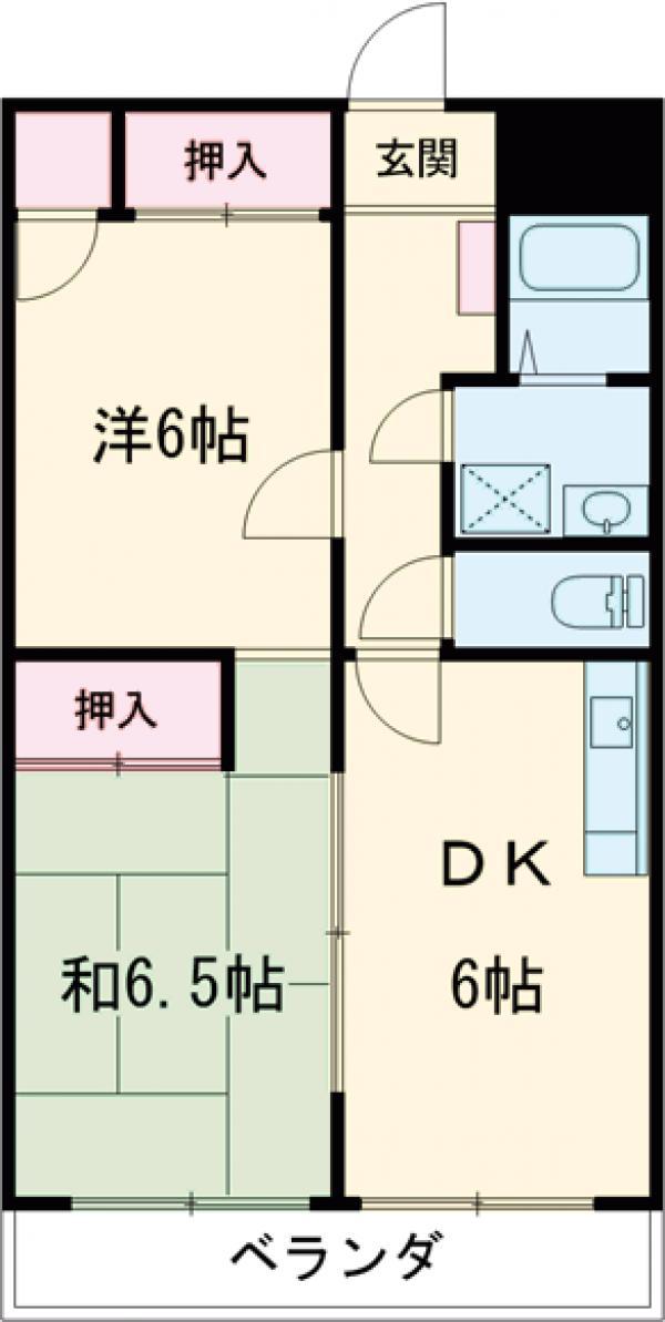 リバーサイド西八王子(2LDK/3階)の間取り写真