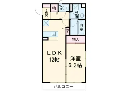ペアハピネス(1LDK/3階)の間取り写真