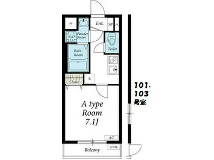 リブリ・ディエス参番館(1K/1階)の間取り写真