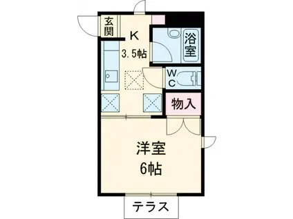 ルミエール(1K/1階)の間取り写真