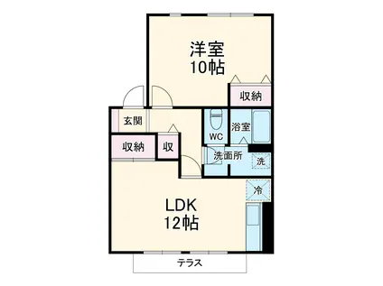 グリーンビレッジB(2DK/2階)の間取り写真