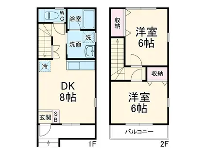 レゴリス(2DK)の間取り写真
