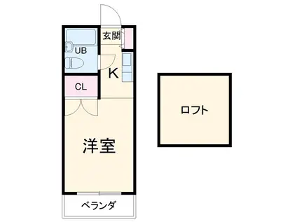 コア溝の口Ⅰ(1K/2階)の間取り写真