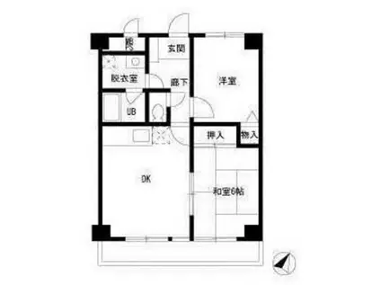 コンフォートソシアK(2DK/1階)の間取り写真