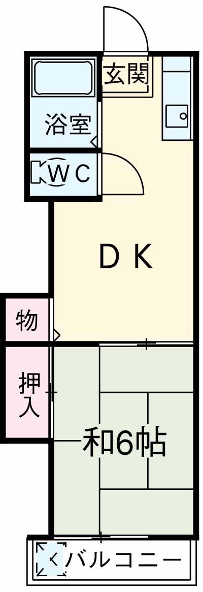 日野田口ハイツ(2K/3階)の間取り写真