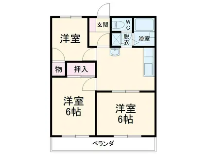 FLEET B棟(3DK/1階)の間取り写真