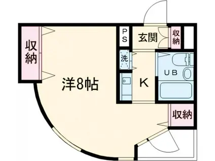 ベルトピア立川Ⅰ(ワンルーム/2階)の間取り写真