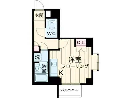 クラース哲学堂公園(1K/2階)の間取り写真