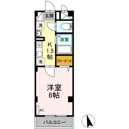 アバンウェルディッツオ(1K/2階)の間取り写真