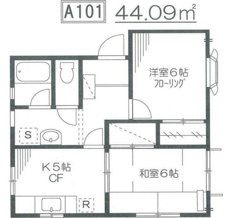 パークビレッジ A(2DK/1階)の間取り写真